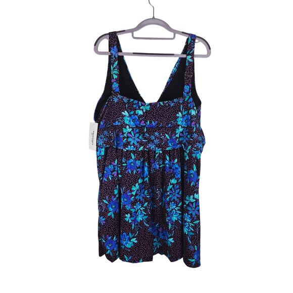 SwimSuits For All Floral Summer Swim Poolside One Piece Swim Dress 26 NWT - Picture 3 of 7